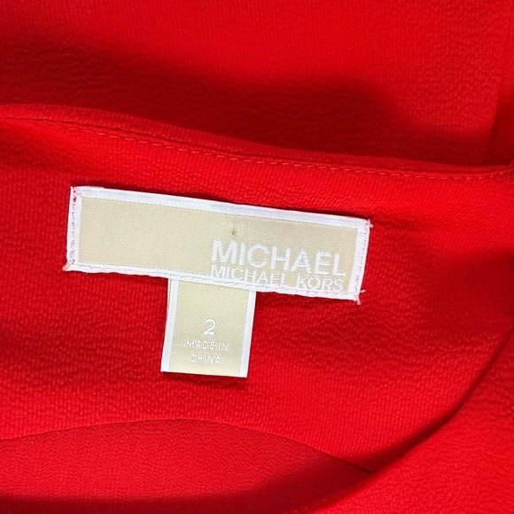 Michael Kors Red Formal Crepe Belted Jumpsuit - Picture 5 of 5